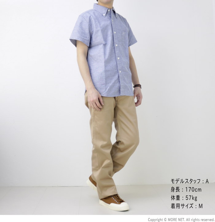 フェローズ PHERROW'S コットンリネン ボタンダウンシャツ PBDS1 メンズ 日本製 半袖 綿麻｜more-net2｜12