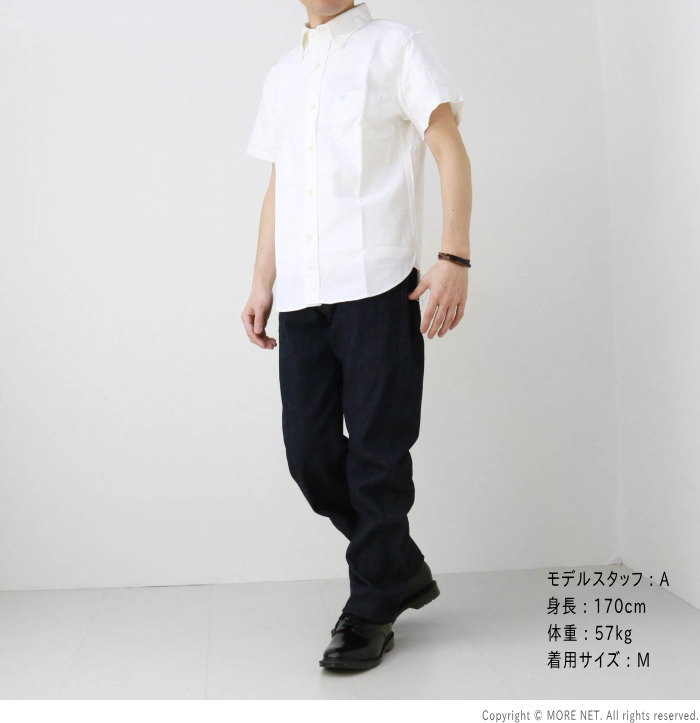 フェローズ PHERROW'S コットンリネン ボタンダウンシャツ PBDS1 メンズ 日本製 半袖 綿麻｜more-net2｜11