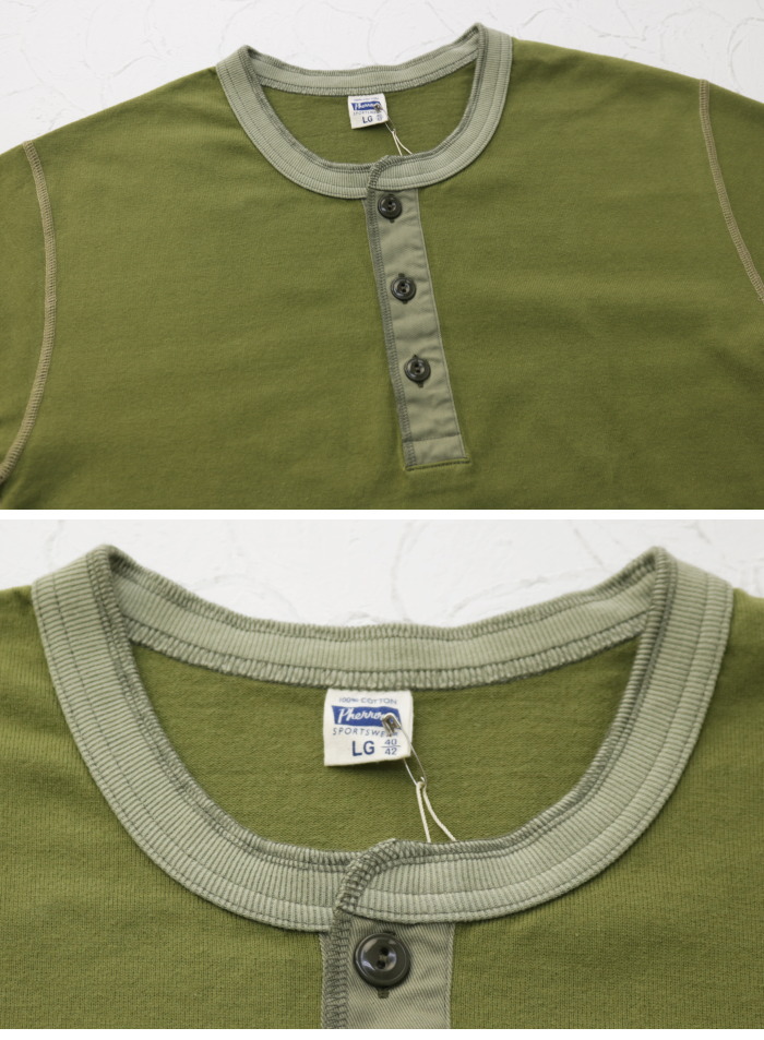 フェローズ PHERROW'S ヘンリーネックTシャツ PCT2-S メンズ 日本製 半袖 無地系｜more-net2｜09