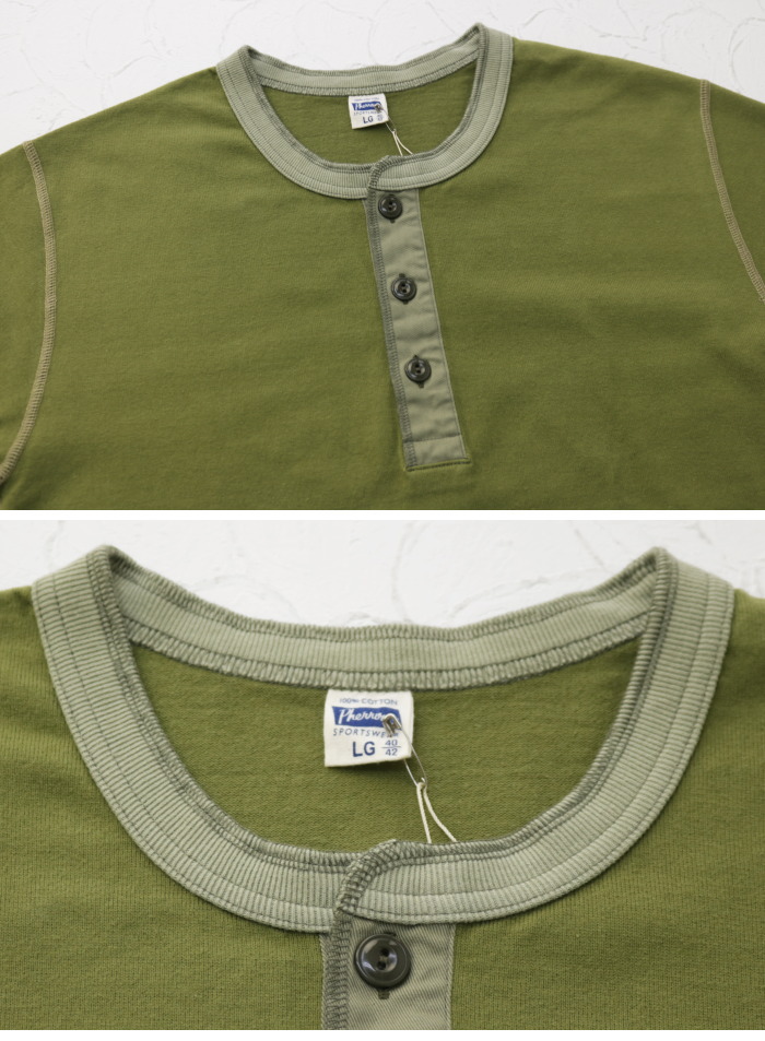 フェローズ PHERROW'S ヘンリーネックTシャツ PCT2-S メンズ 日本製 半袖 無地系 2025春夏 | Pherrow's | 08