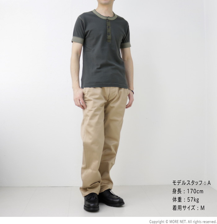 フェローズ PHERROW'S ヘンリーネックTシャツ PCT2-S メンズ 日本製 半袖 無地系｜more-net2｜14