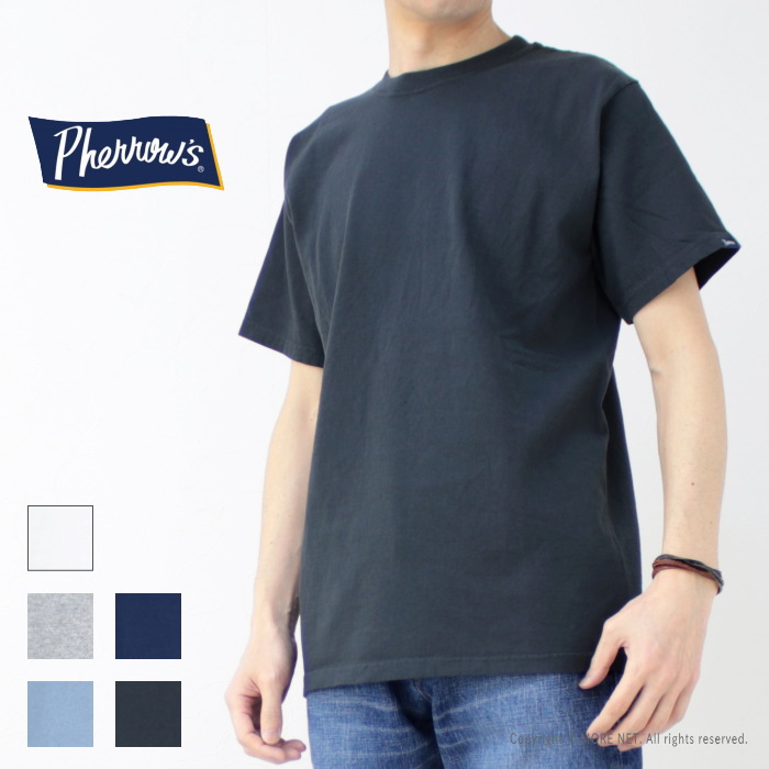 フェローズ　メンズTシャツMサイズ Pherrow's（フェローズ） ヘンリーネックTシャツ プレーン PCT2-S