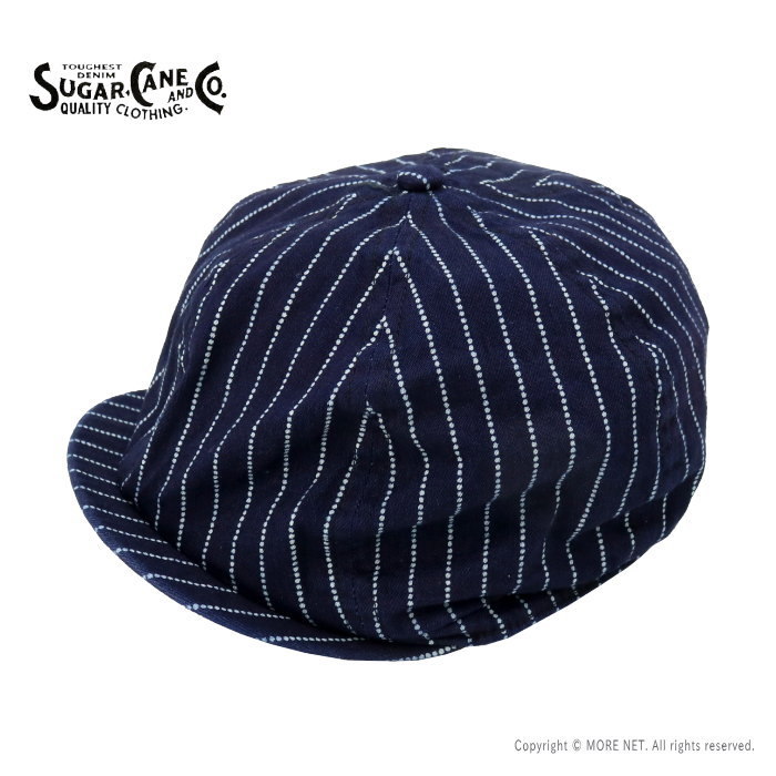 シュガーケーン SUGAR CANE ウォバッシュストライプ アップルジャックキャップ SC02070 メンズ レディース 日本製 帽子 2024春夏｜more-net2