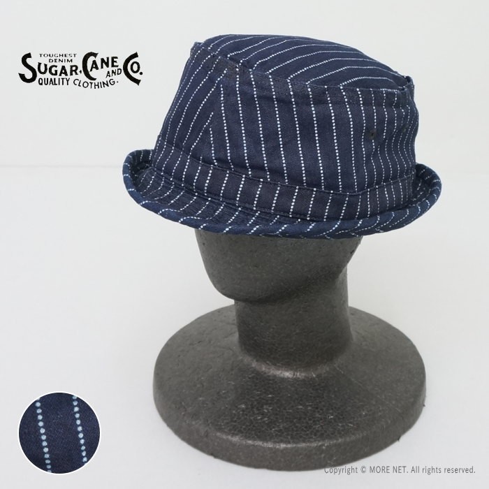 シュガーケーン SUGAR CANE ウォバッシュストライプ ポークパイハット SC02467 メンズ レディース 日本製 帽子 | SUGAR CANE | 03