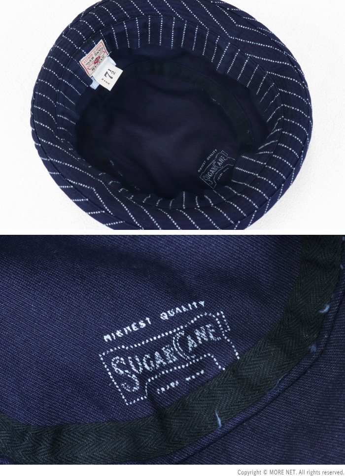 SUGAR CANE シュガーケーン ウォバッシュストライプ ポークパイハット