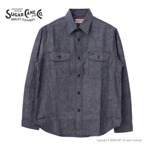 シュガーケーン SUGAR CANE ブラックシャンブレーワークシャツ SC29159 メンズ 日本...