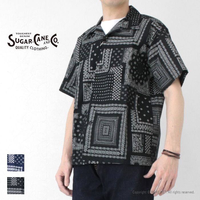 シュガーケーン SUGAR CANE ネイティブアメリカンバンダナ パッチワークプリント オープンシャツ SC39465 メンズ 日本製 半袖 開襟 | STUDIO D'ARTISAN | 01