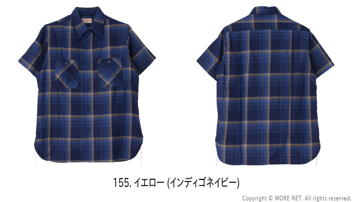 シュガーケーン SUGAR CANE インディゴチェックワークシャツ SC39518 メンズ 日本製 半袖 2025春夏 | SUGAR CANE | 02