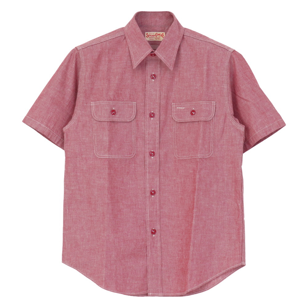 SUGAR CANE シュガーケーン レッドシャンブレーワークシャツ SC39703