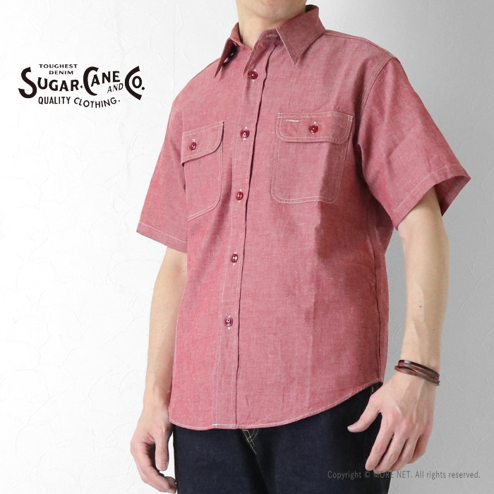 SUGAR CANE シュガーケーン レッドシャンブレーワークシャツ SC39703