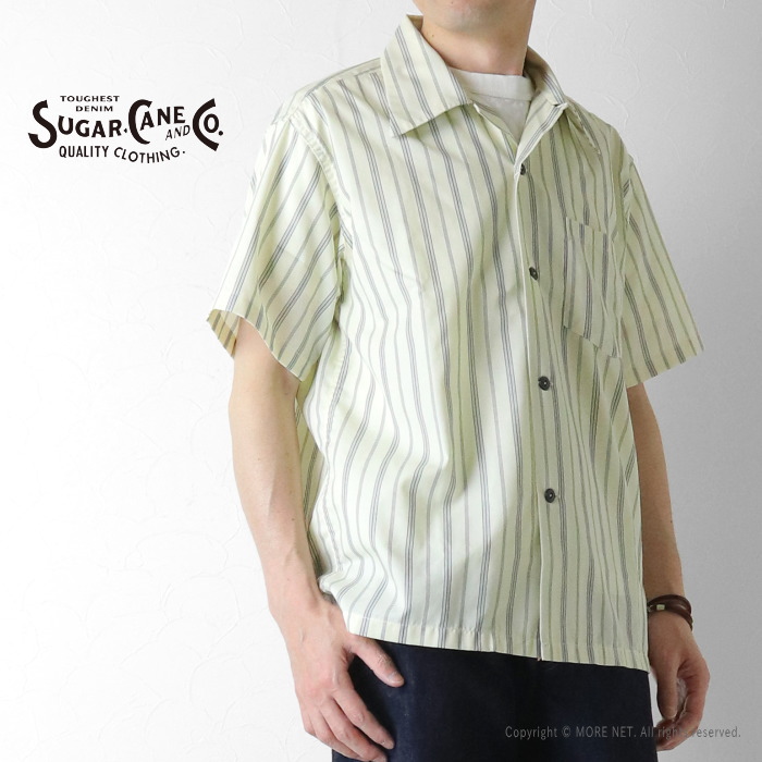 SUGAR CANE シュガーケーン ドビーストライプ オープンシャツ SC39725