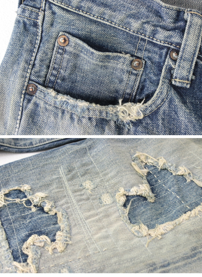 シュガーケーン SUGAR CANE 14.25oz レギュラーストレートジーンズ 1947 リメイクエイジドモデル SC41947SR  メンズ 日本製 ダメージ加工 2025秋冬 | SUGAR CANE | 05