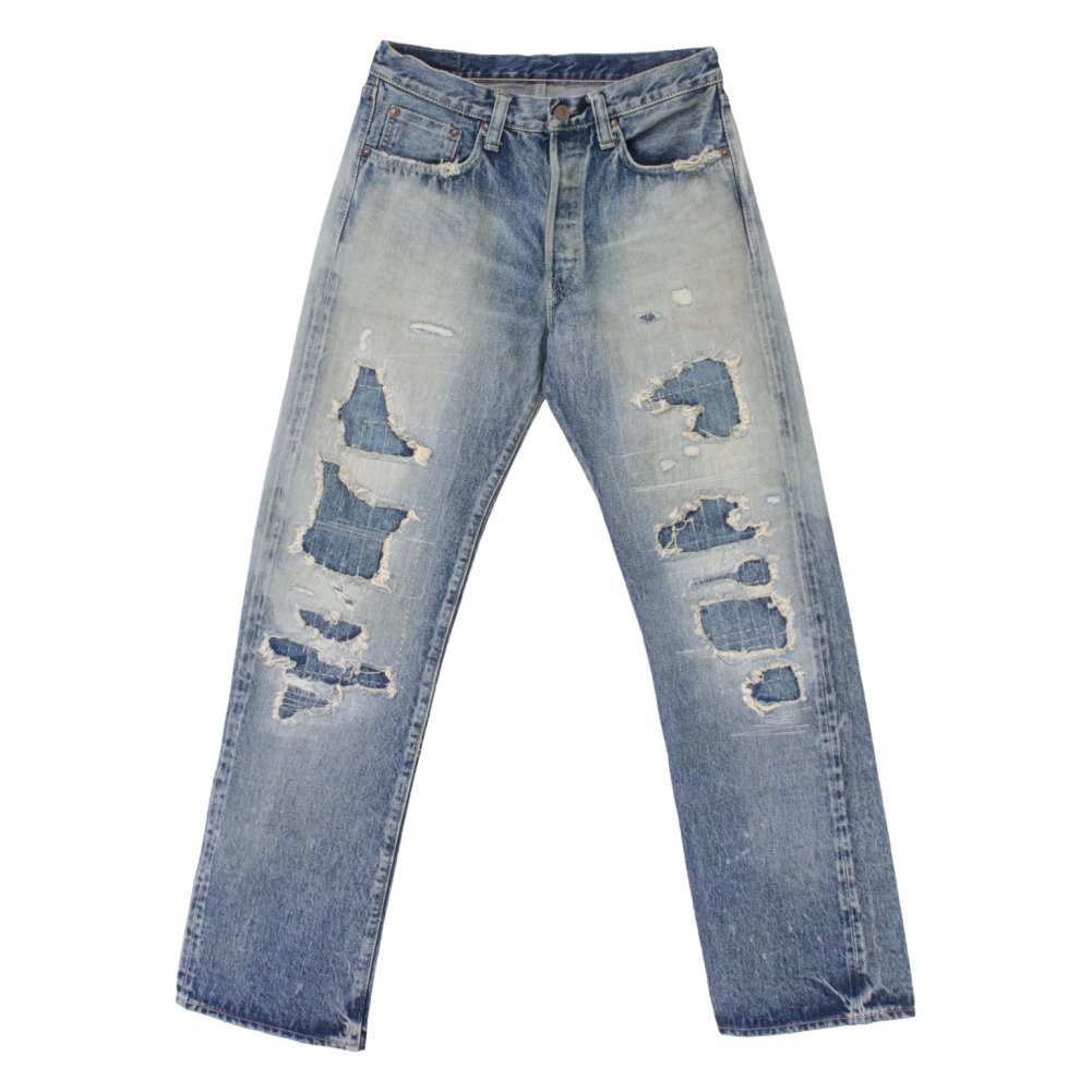 シュガーケーン SUGAR CANE 14.25oz レギュラーストレートジーンズ 1947 リメイクエイジドモデル SC41947SR  メンズ 日本製 ダメージ加工 2025秋冬 | SUGAR CANE | 07