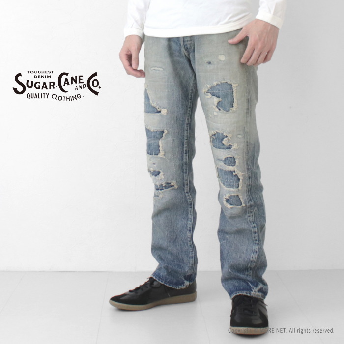 シュガーケーン SUGAR CANE 14.25oz レギュラーストレートジーンズ 1947 リメイクエイジドモデル SC41947SR  メンズ 日本製 ダメージ加工 2025秋冬 | SUGAR CANE | 03