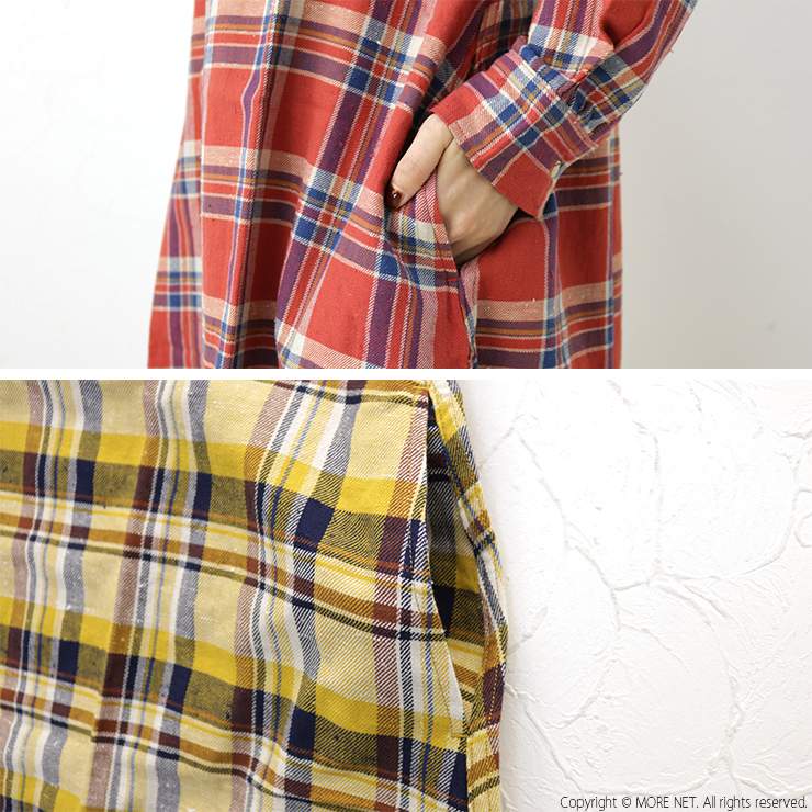 ステュディオ・ダルチザン STUDIO D'ARTISAN  チェックワンピース SDL-5008 日本製 シャツ レディース | STUDIO D'ARTISAN | 08