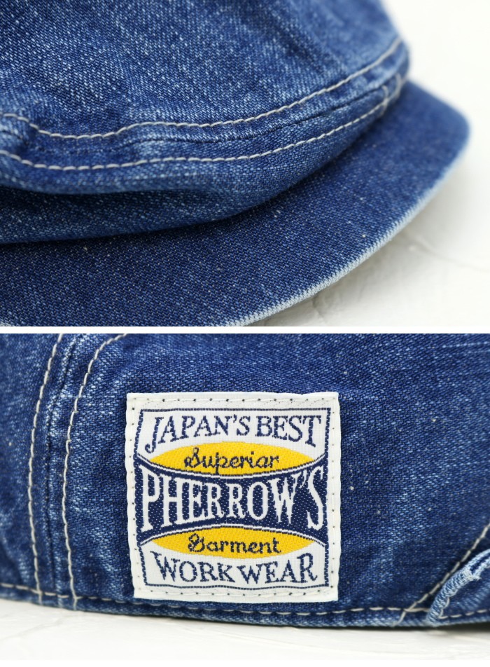 フェローズ PHERROW'S デニムハンチングキャップ SHC1 メンズ レディース 日本製 帽子 | Pherrow's | 05