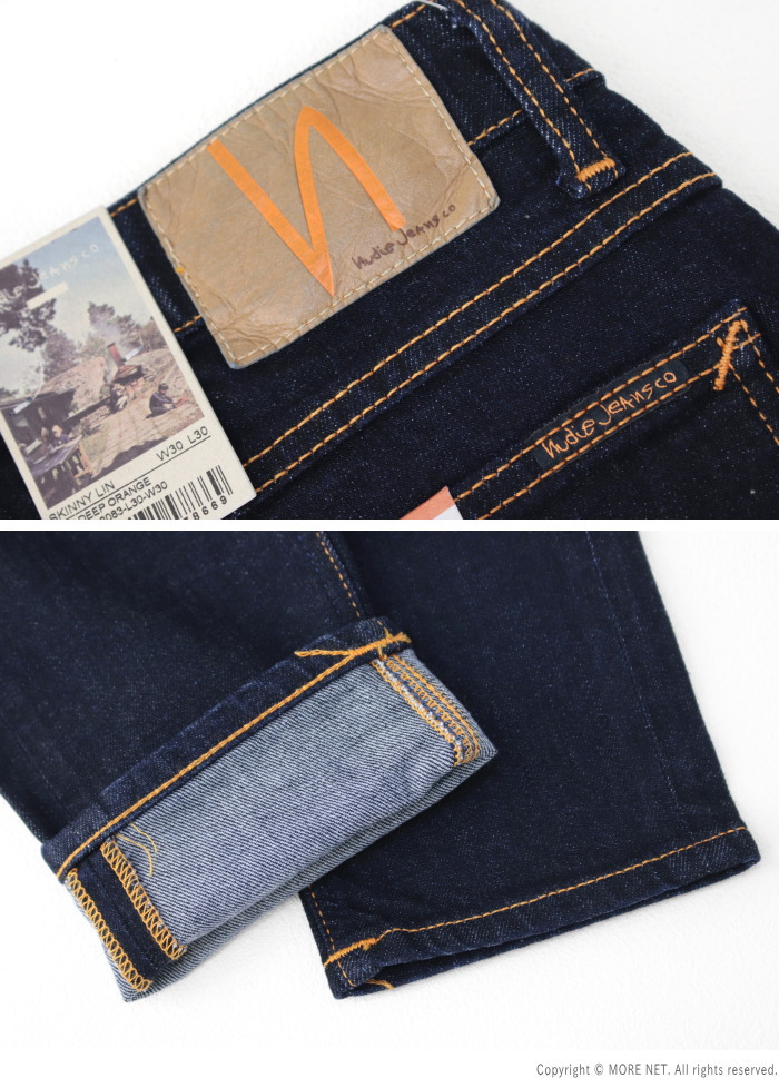 ヌーディージーンズ NUDIE JEANS タイトストレッチジーンズ Skinny Lin スキニーリン Dry Deep Orange メンズ | Nudie Jeans | 05