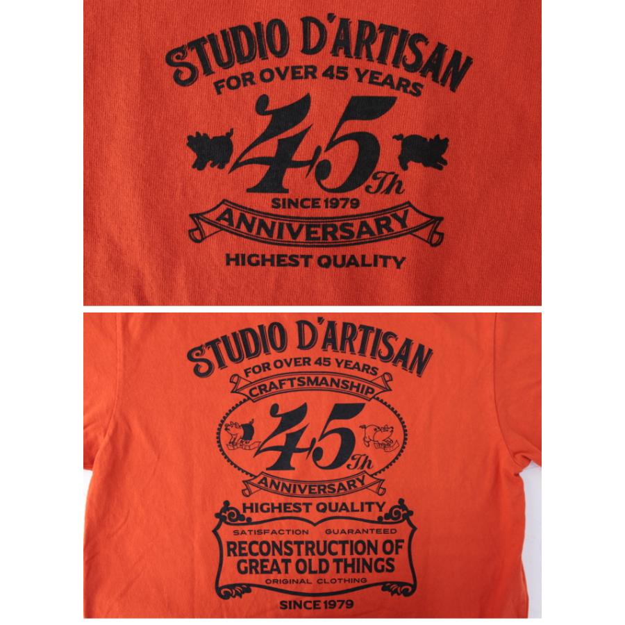 ステュディオ・ダルチザン STUDIO D'ARTISAN 45th USAコットンプリントTシャツ SP-095 メンズ 日本製 半袖 2024春夏｜more-net2｜09