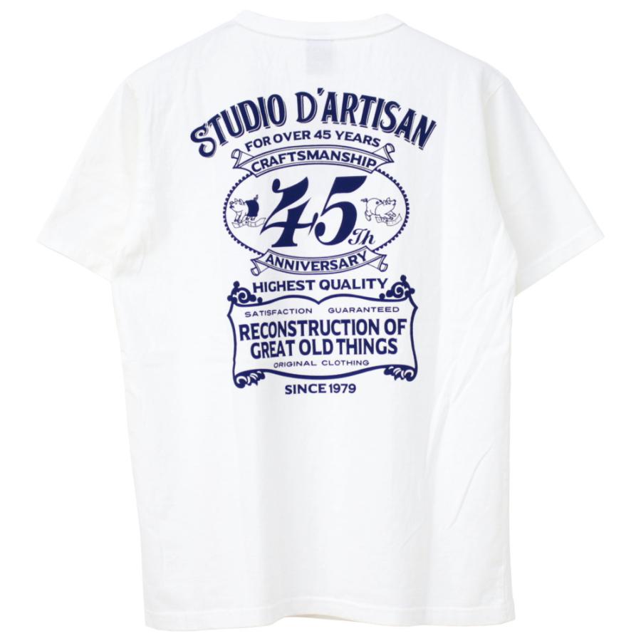 ステュディオ・ダルチザン STUDIO D'ARTISAN 45th USAコットンプリントTシャツ SP-095 メンズ 日本製 半袖 2024春夏｜more-net2｜14