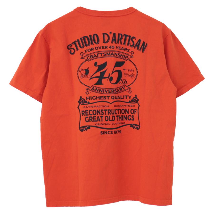 ステュディオ・ダルチザン STUDIO D'ARTISAN 45th USAコットンプリントTシャツ SP-095 メンズ 日本製 半袖 2024春夏｜more-net2｜03