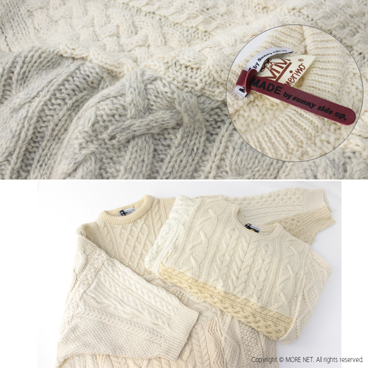 サニーサイドアップ SUNNY SIDE UP パッチワークワイドニット 15KNIT SR-213-003 日本製 リメイク セーター レディース /返品・交換不可/SALE セール | SUNNY SIDE UP | 15