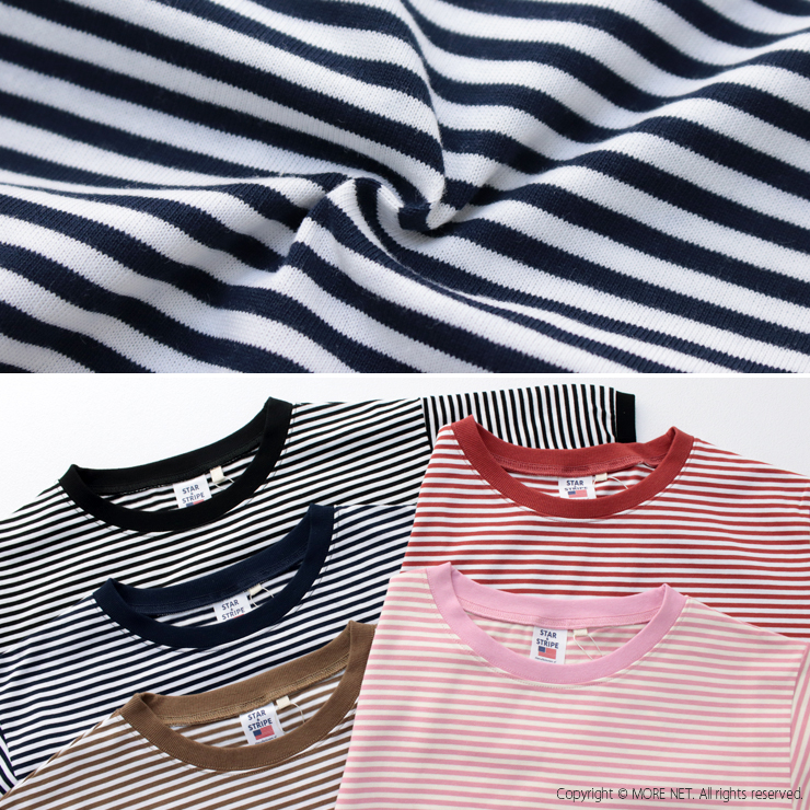 スターアンドストライプ STAR&STRIPE ボーダーリンガーTシャツ SSMD-028 半袖 リブ カットソー レディース 2025春夏/メール便可 | STAR&STRIPE | 14