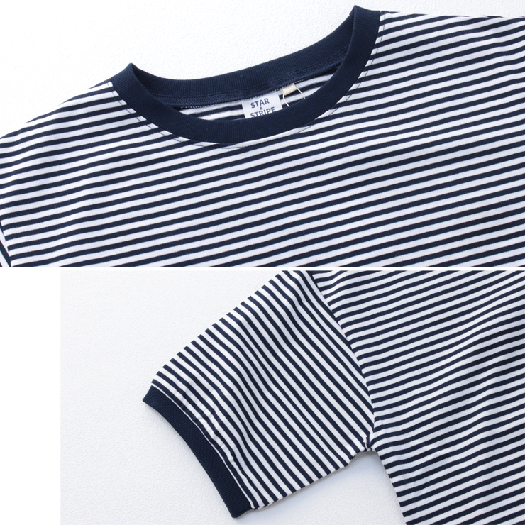スターアンドストライプ STAR&STRIPE ボーダーリンガーTシャツ SSMD-028 半袖 リブ カットソー レディース 2025春夏/メール便可 | STAR&STRIPE | 12