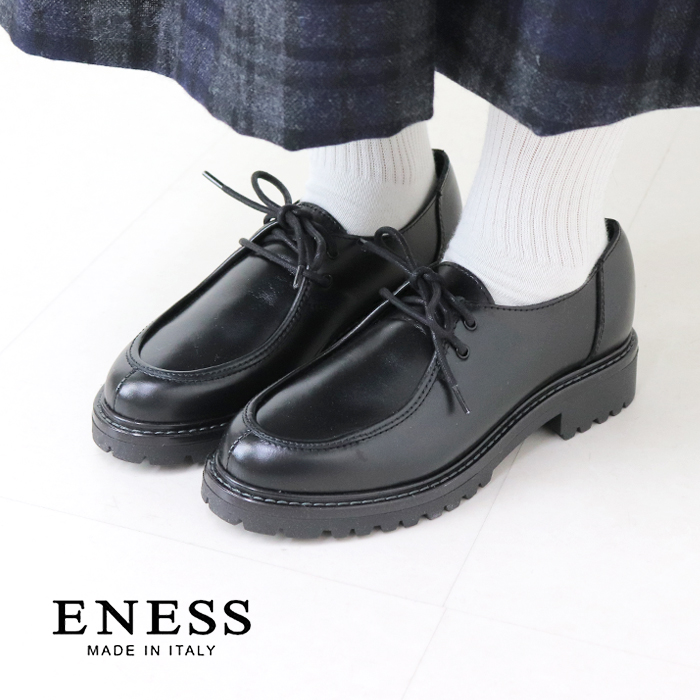eness（エネス） レザーチロリアンシューズ ST-5709 牛革 厚底 レース