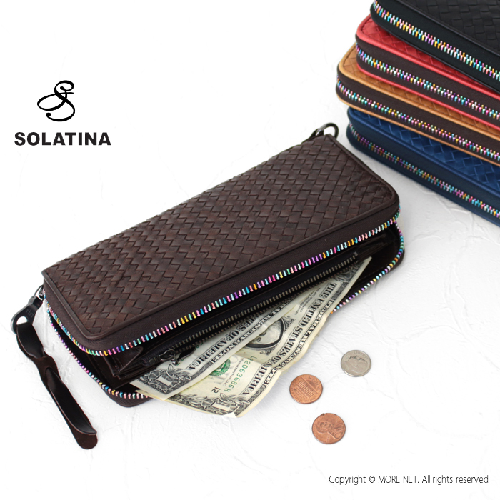 ソラチナ SOLATINA 馬革メッシュ ラウンドロングウォレット SW-36090 メンズ レディース 長財布 ホースレザー riri社製ファスナー | SOLATINA