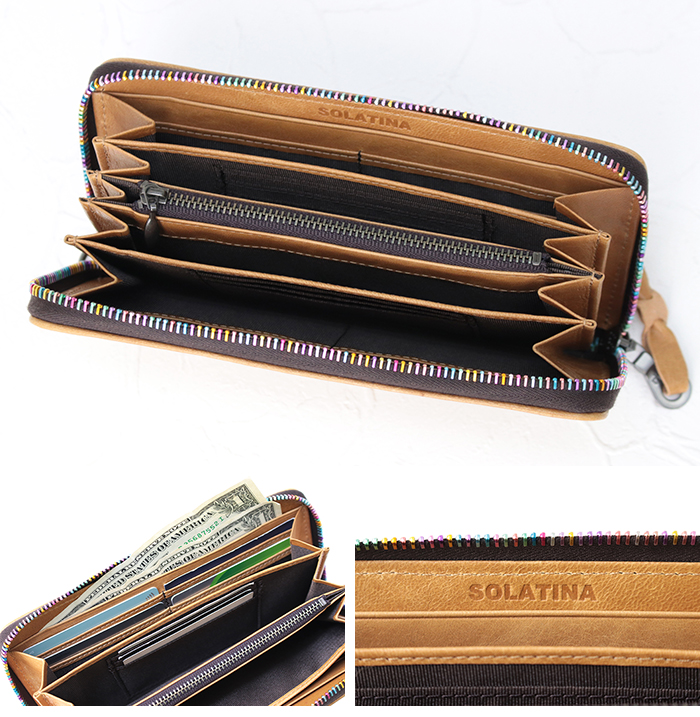 ソラチナ SOLATINA 馬革メッシュ ラウンドロングウォレット SW-36090 メンズ レディース 長財布 ホースレザー riri社製ファスナー | SOLATINA | 08