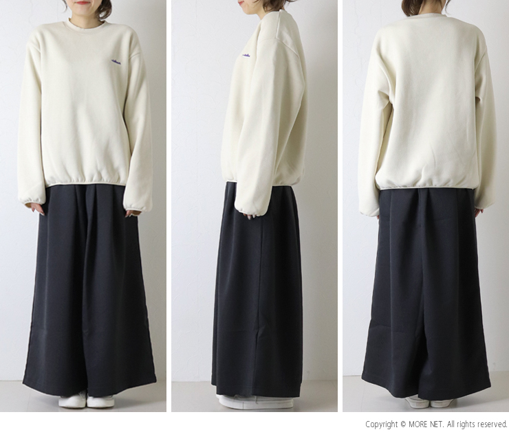 サウザンドマイル THOUSAND MILE ニットフリースクルーネックプルオーバー TM252KF00140 長袖 ロゴ スウェットライク レディース THOUSAND MILE（サウザンドマイル） ニットフリースクルーネックプル