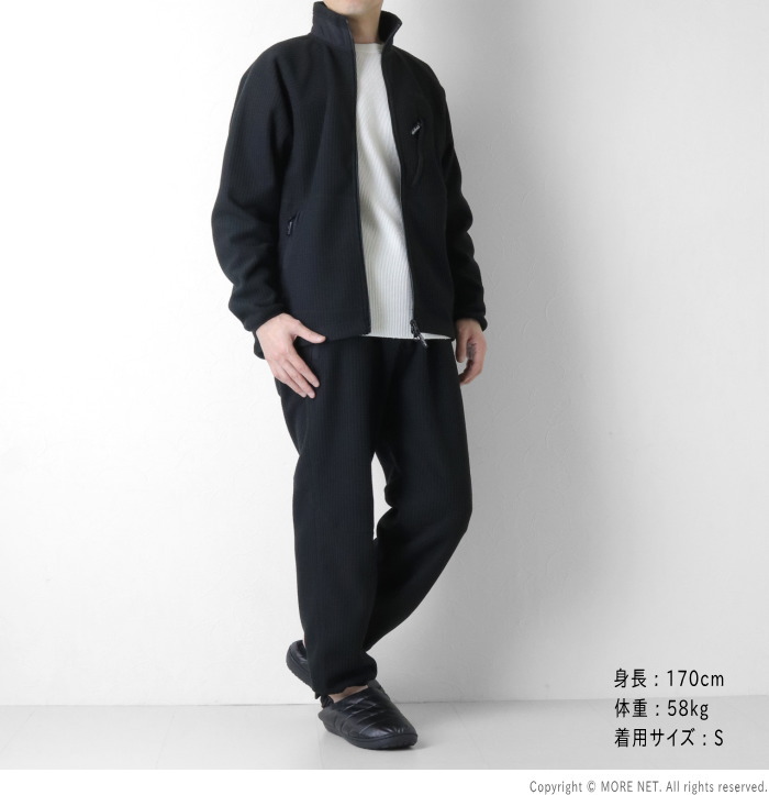 ワイルドシングス WILDTHINGS グリッドフリースジャケット WT25153SK メンズ ブラック 2025秋冬 WILD THINGS（ワイルドシングス） グリッドフリースジャケット