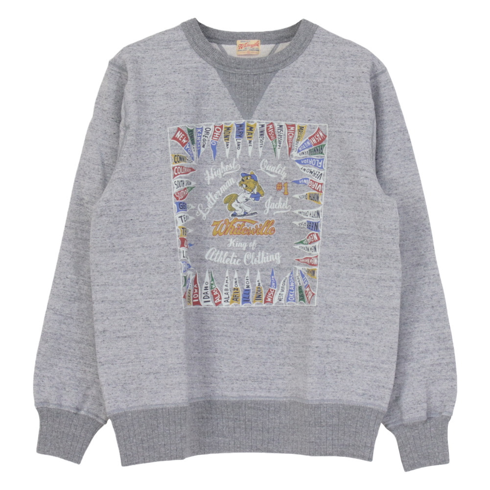 ホワイツビル WHITES VILLE 両Vガゼット プリントスウェットシャツ WV69614 メンズ 日本製 長袖 WHITESVILLE ホワイツビル WHITES VILLE 両Vガゼット プリント