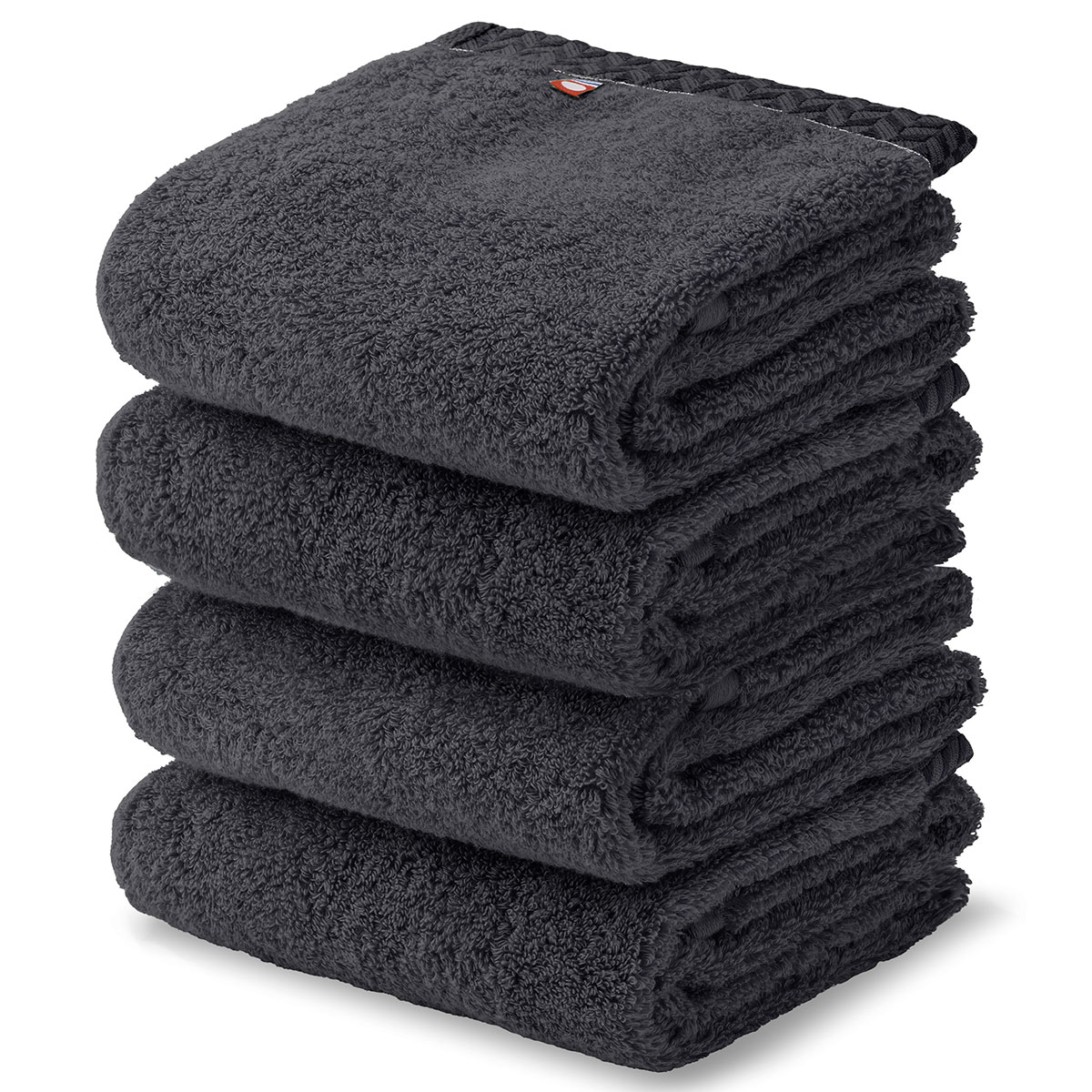 今治フェイスタオル 超厚手 高級ロングパイル甘撚り撚糸 8枚 ダークグレー 今治タオル（imabari towel） フェイスタオル 今治 綿100% 4枚セット