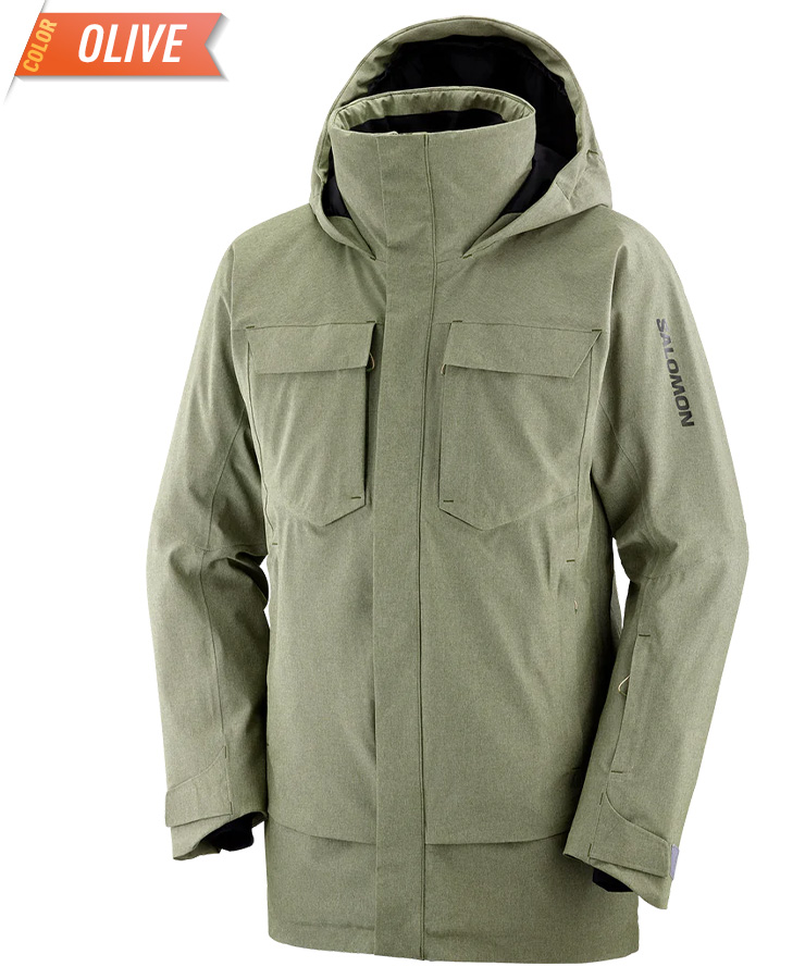 SALOMON スノーボードジャケット 緑 SALOMON 24-25 サロモン MOON PATROL GORE-TEX JACKET ムーン