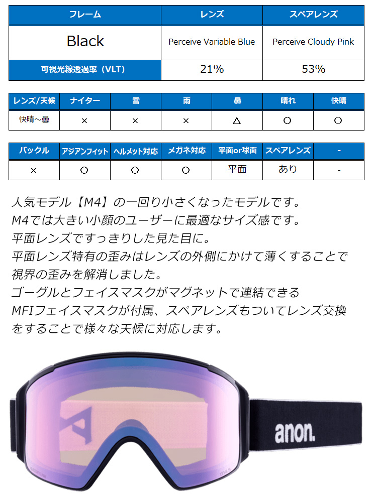 2024 anon アノン スノーボード ゴーグル M4S ANON アノン スノーボード ゴーグル ユニセックス M4S