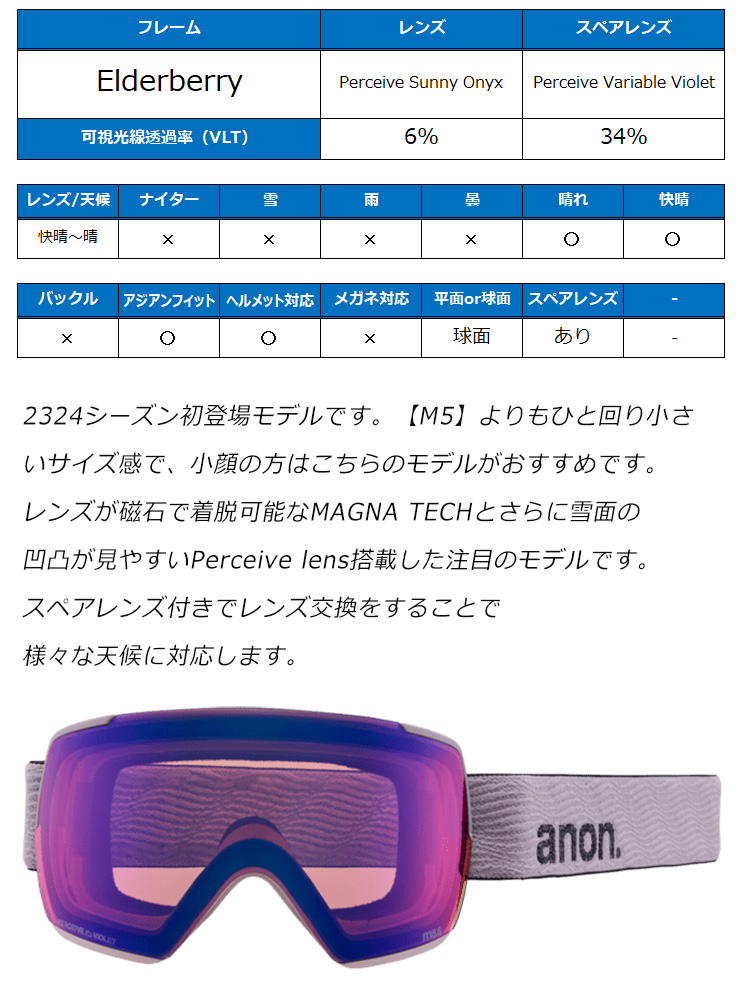 2024 anon アノン スノーボード ゴーグル M4 Cylindrical Low Bridge