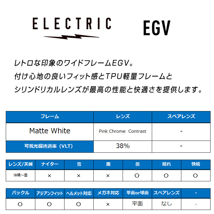 ELECTRIC（エレクトリック） 2025 ELECTRIC EGV スノーボード ゴーグル