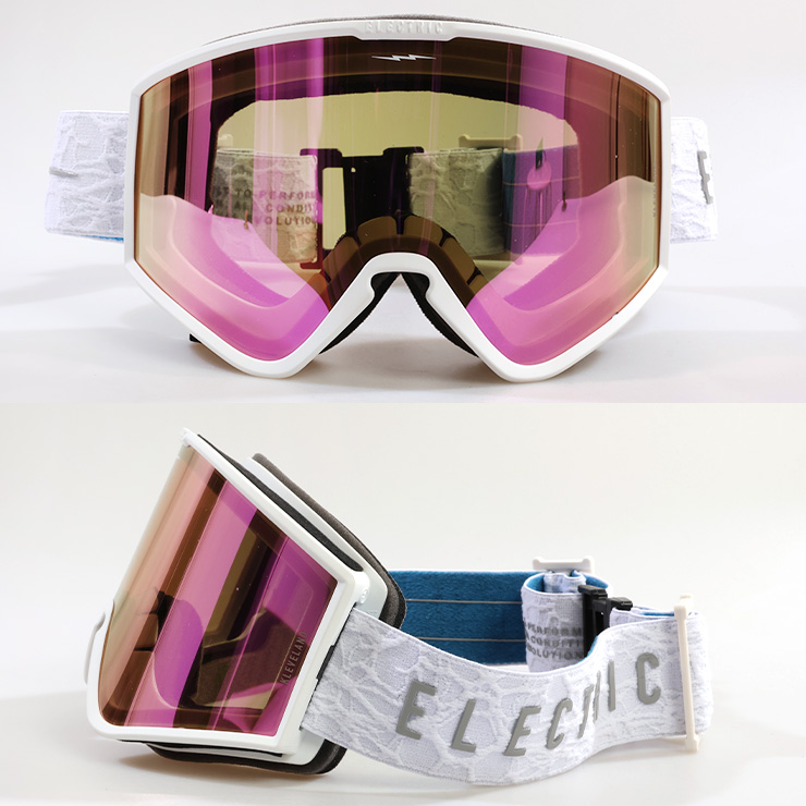 2024 ELECTRIC エレクトリック クリーブランド KLEVELAND スノーボード ゴーグル MATTE WHITE NURON  レンズ：PINK CHROME CONTRAST スキー