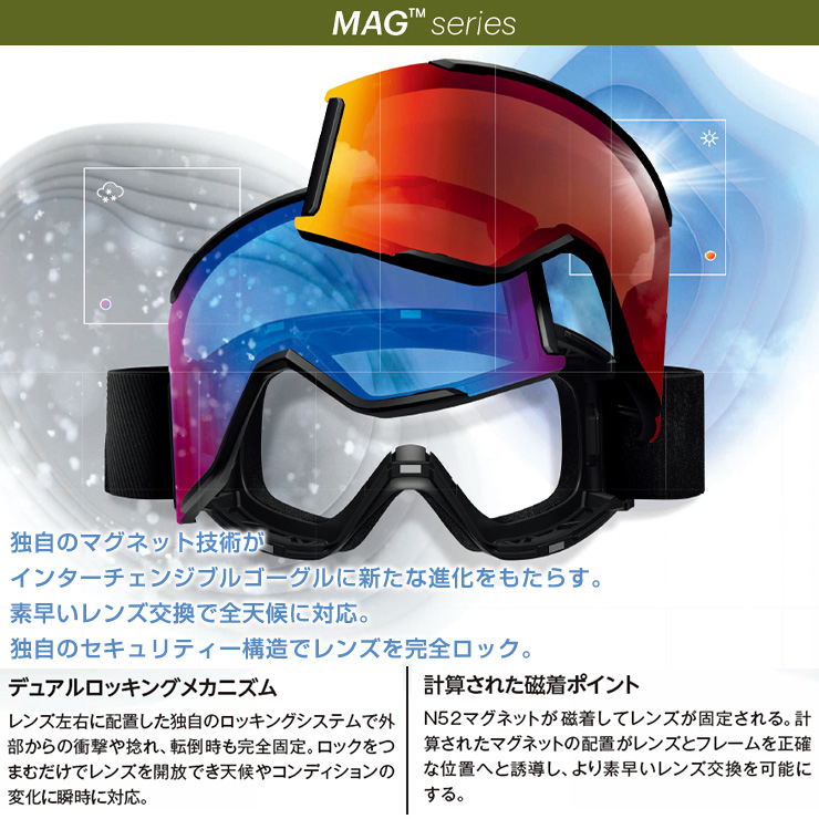 Smithマグネットタイプゴーグルセット 楽天市場】マグネット（ブランドスミス）（ゴーグル｜スキー