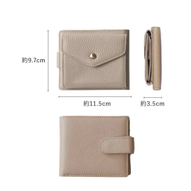 ＼1/3までクーポンで20％off／二つ折り財布 本革 レディース ミニ財布 二つ折り 時短財布 スリム 薄い財布 30代 40代 50代 ラシエム | LASIEM | 19