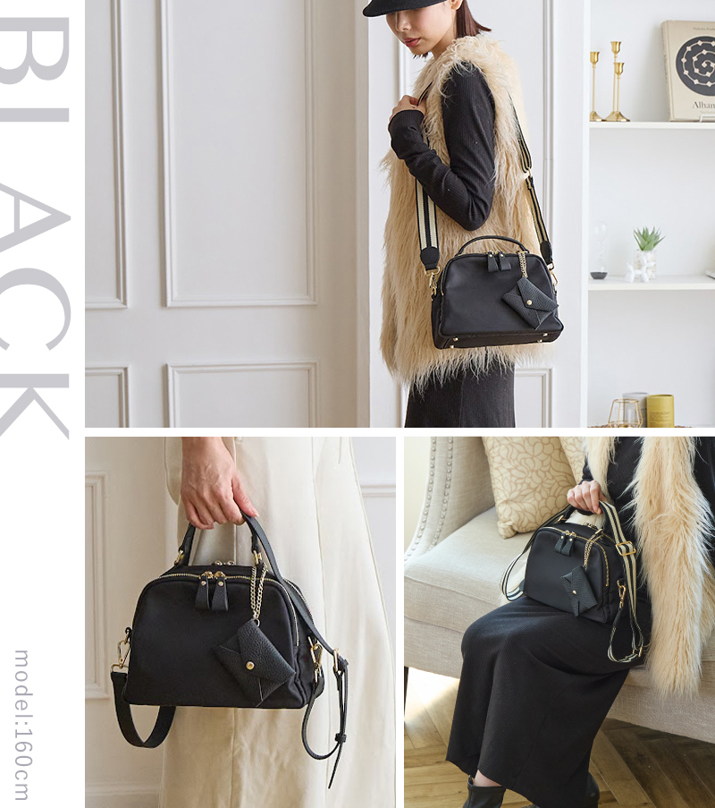 ショルダーバッグ レディース ナイロン 軽量 ミニ ボストンバッグ 小さいカバン 斜めがけ 撥水 2way かわいい おしゃれ 30代 40代 50代 ラシエム | LASIEM | 11