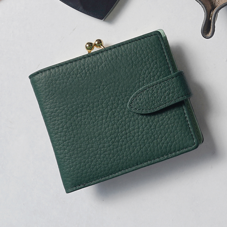 二つ折り財布 レディース  ミニ財布 がま口 ブランド 使いやすい 小さい バイカラー 本革 ラシエ...