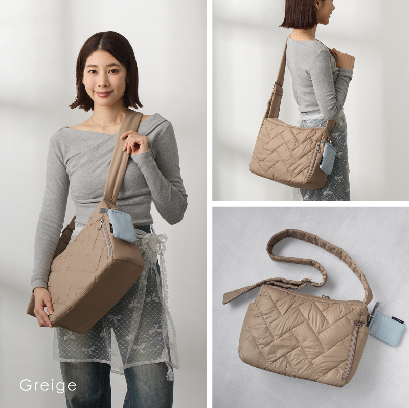 ショルダーバッグ レディース ナイロン キルティング 軽量 軽い 撥水 斜めがけ 大容量 多収納 13ポケット 30代 40代 50代 ラシエム | LASIEM | 08