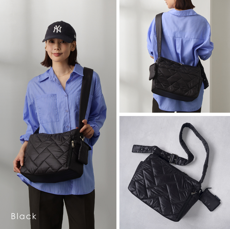 ショルダーバッグ レディース ナイロン キルティング 軽量 軽い 撥水 斜めがけ 大容量 多収納 13ポケット 30代 40代 50代 ラシエム | LASIEM | 09