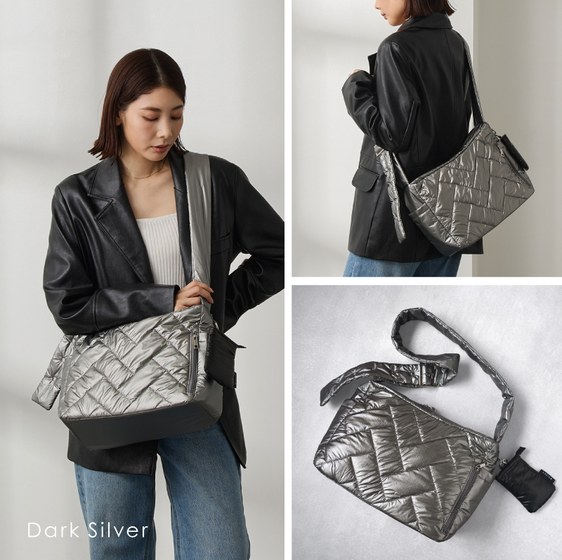 ショルダーバッグ レディース ナイロン キルティング 軽量 軽い 撥水 斜めがけ 大容量 多収納 13ポケット 30代 40代 50代 ラシエム | LASIEM | 10