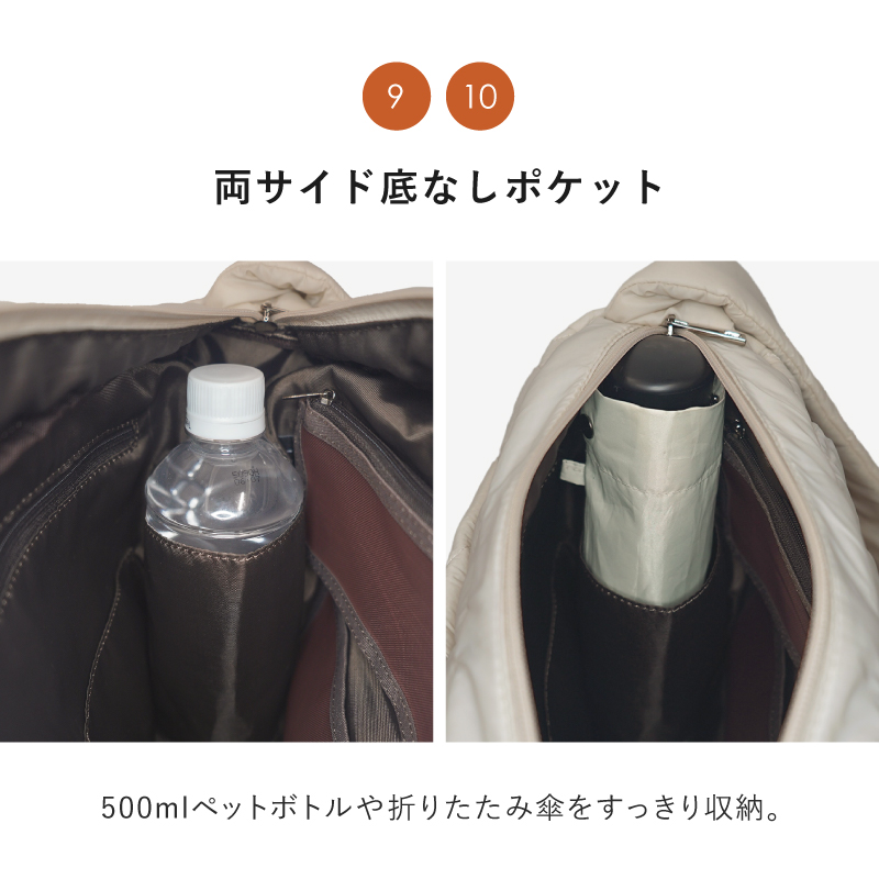 ショルダーバッグ レディース ナイロン キルティング 軽量 軽い 撥水 斜めがけ 大容量 多収納 13ポケット 30代 40代 50代 ラシエム | LASIEM | 18