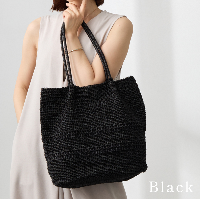 かごバッグ トートバッグ レディース A4 通勤バッグ 軽い 軽量 メタリック コード編み 編み込み ラシエム | LASIEM | 12