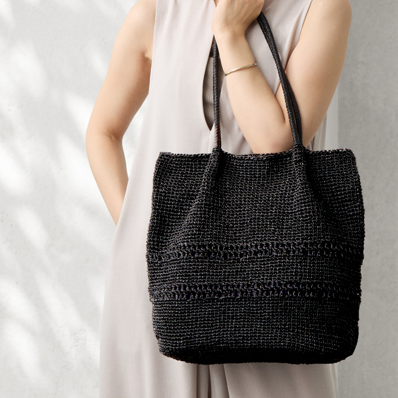 かごバッグ トートバッグ レディース A4 通勤バッグ 軽い 軽量 メタリック コード編み 編み込み ラシエム | LASIEM | 03