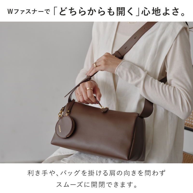 ショルダーバッグ レディース 斜めがけ 肩掛け 本革 軽量 軽い ペットボトルが入る ミニショルダーバッグ  ラシエム | LASIEM | 16